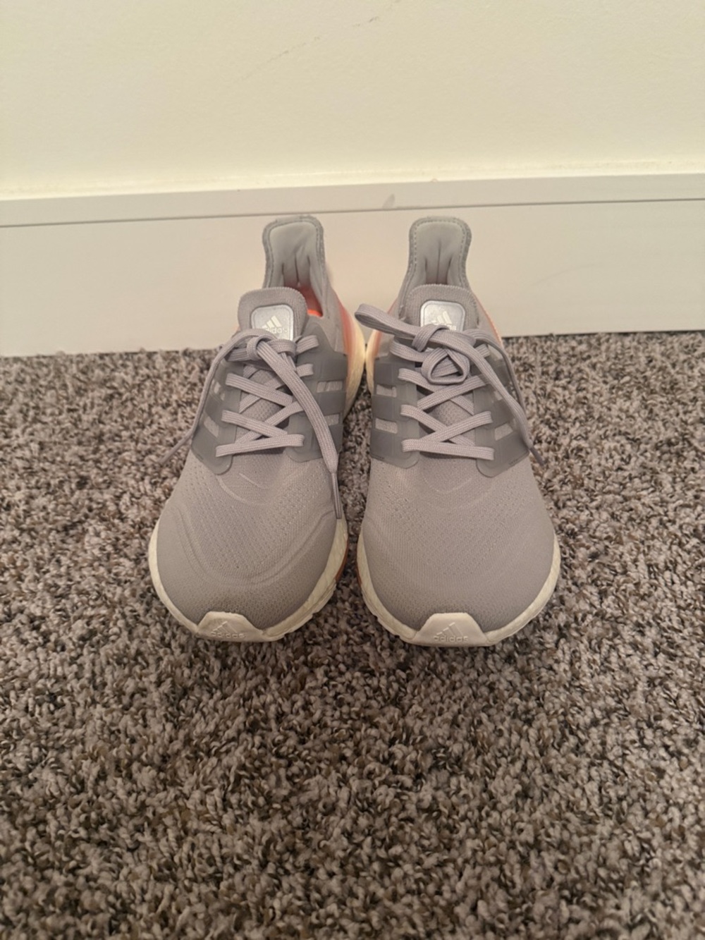 adidas Light Gray and Cream  women Running Sneakers